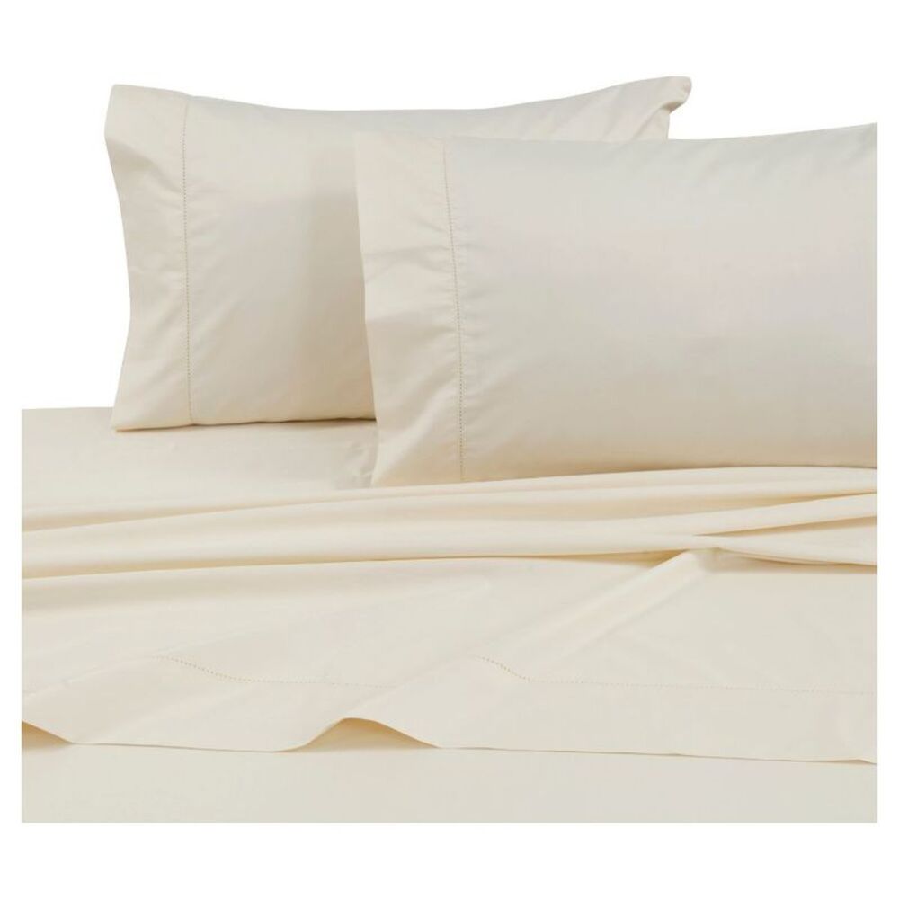 Tribeca Living - Cotton Sateen Deep Pocket Sheet Set (Queen) Ivory  Ivory